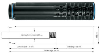 SOB02-010A moderator dźwięku SOB2 M14x1 8mm Recknagel ERA?SILENCER (cywilny)