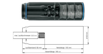 SOB3D-018A moderator dźwięku SOB3D M14x1 9,3 Recknagel ERA SILENCER (cywilny)