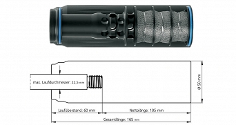SOB3D-011A moderator dźwięku SOB3D M15x1 8mm Recknagel ERA®SILENCER (cywilny)
