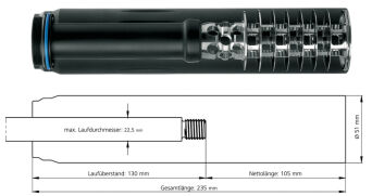 SOB02-026A moderator dźwięku SOB2 M15x1 .223 Recknagel ERA?SILENCER (cywilny)