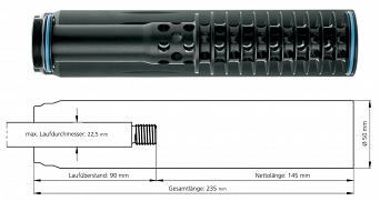 SOB01-035A moderator dźwięku SOB1 M15x1 6,5mm Recknagel ERA®SILENCER (cywilny)