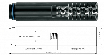 SOB2S-019A moderator dźwięku SOB2S M15x1 9,5mm/.375 Recknagel ERA?SILENCER (cywilny)